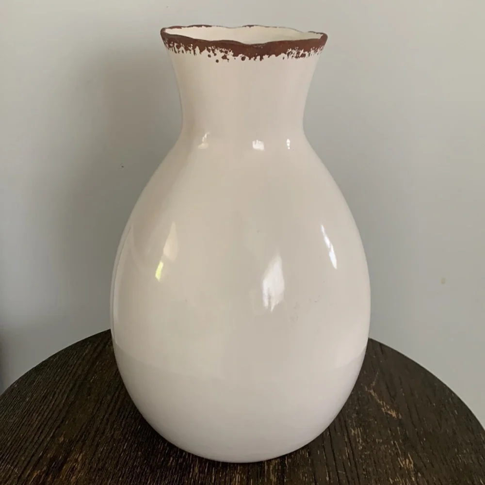Ceramic large beige‎ distressed vase home decor